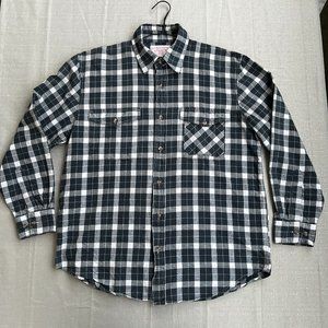 Filson Black and White Plaid Long-Sleeve Button-Down Shirt
